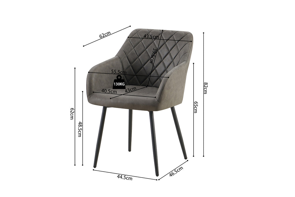 Armstoel 'Peron' Microfiber PU Grey RS