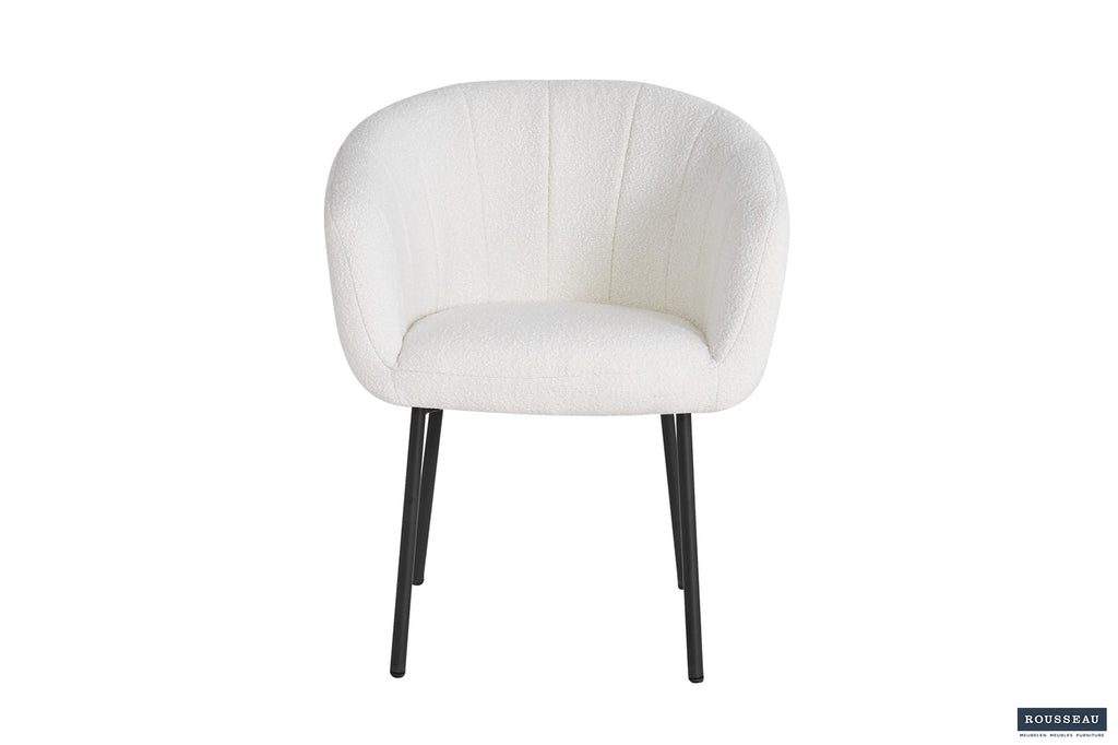 Armstoel 'Sevilla' B-bouclé wit RS