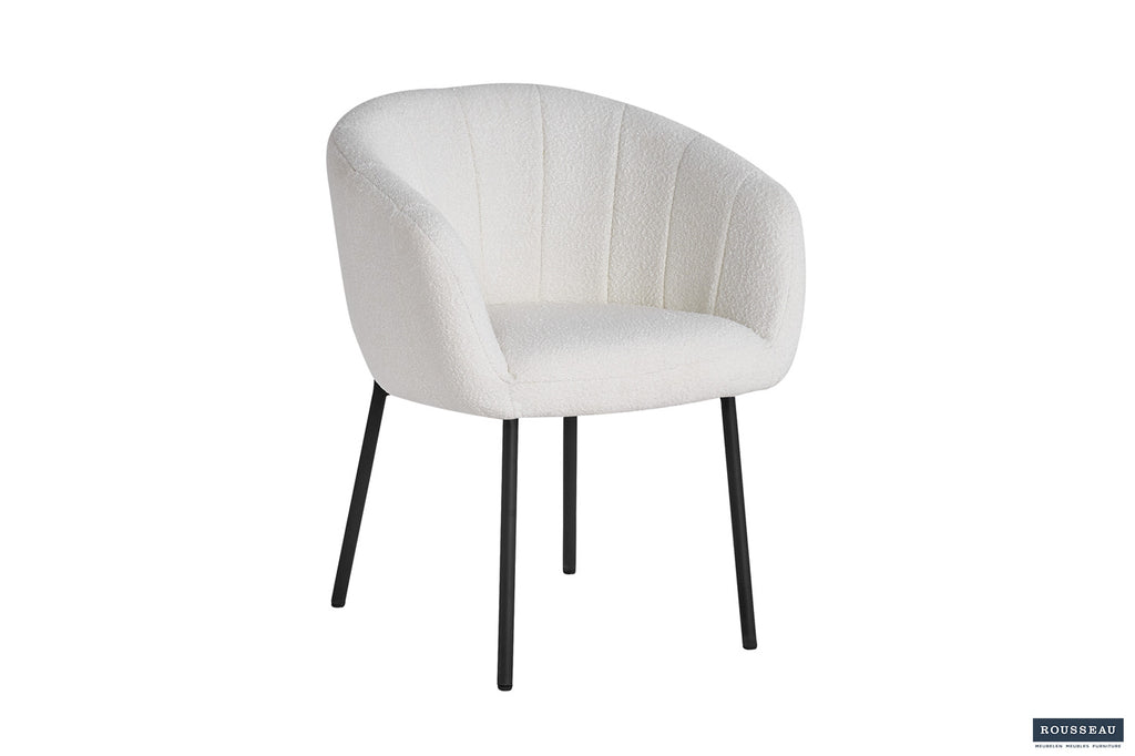 Armstoel 'Sevilla' B-bouclé wit RS