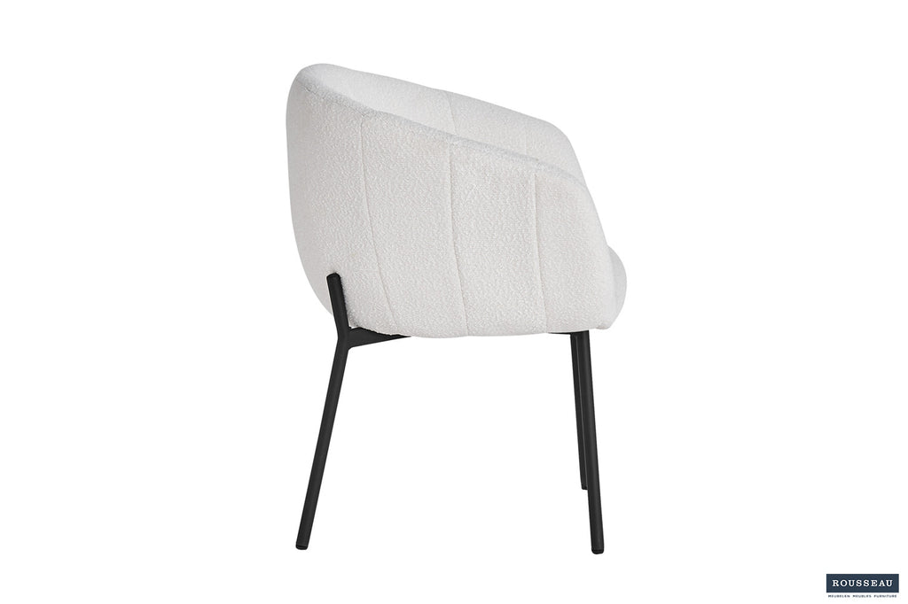 Armstoel 'Sevilla' B-bouclé wit RS
