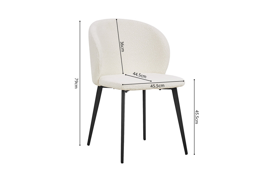 Chaise 'Toledo' Bouclé Blanc RS