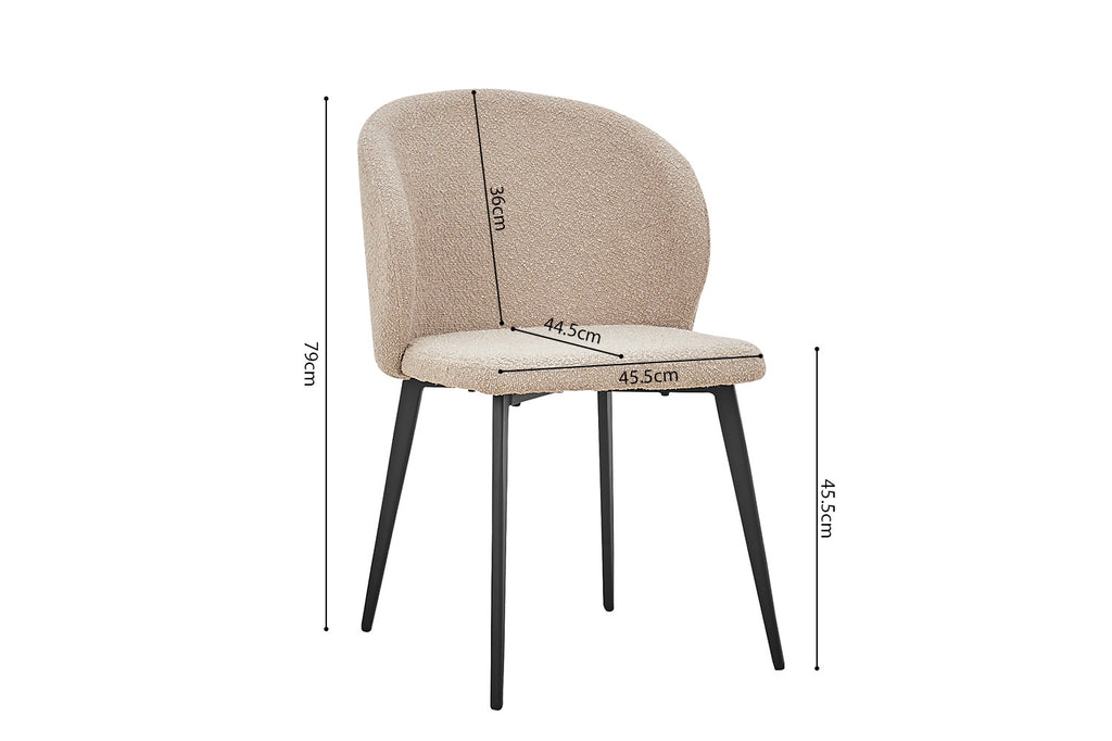 Chaise 'Toledo' Bouclé Sable RS