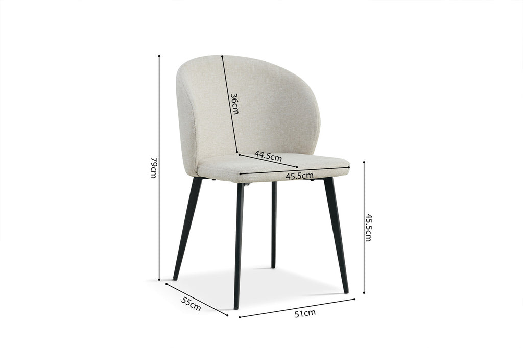 Chaise 'Toledo' Tissu Beige RS