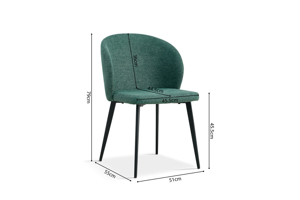 Chaise 'Toledo' Tissu Vert RS