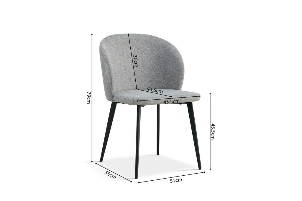 Chaise 'Toledo' Tissu Gris Clair RS