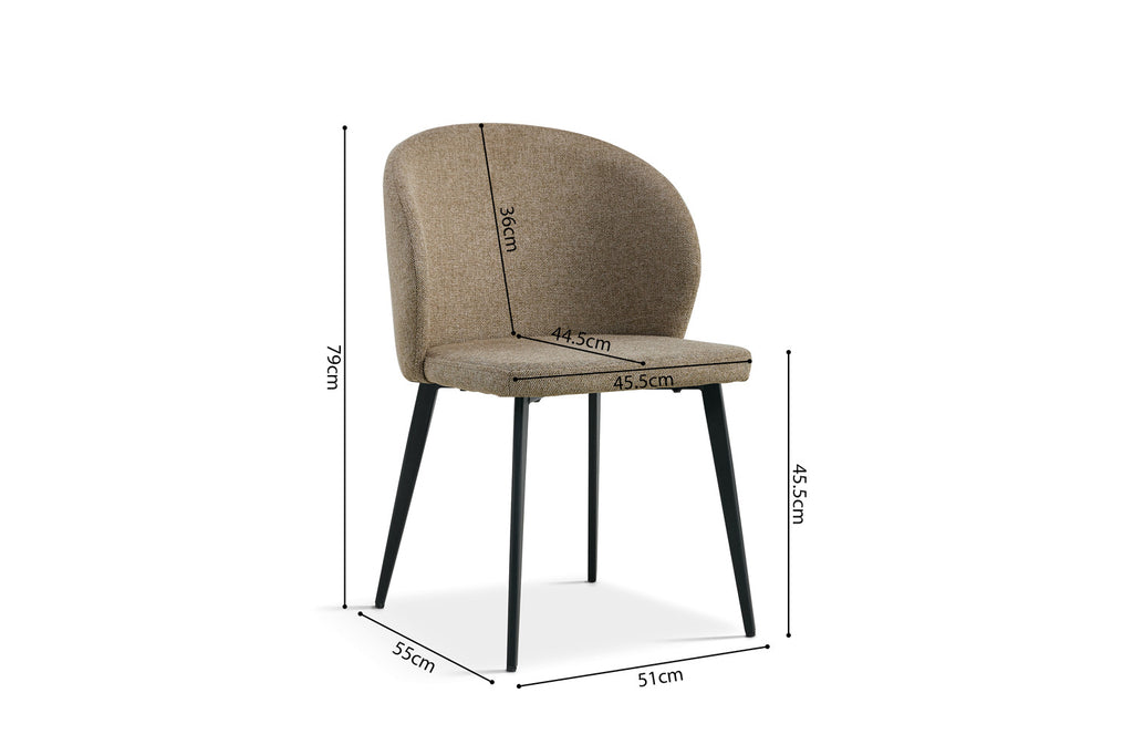 Chaise 'Toledo' Tissu Sable RS