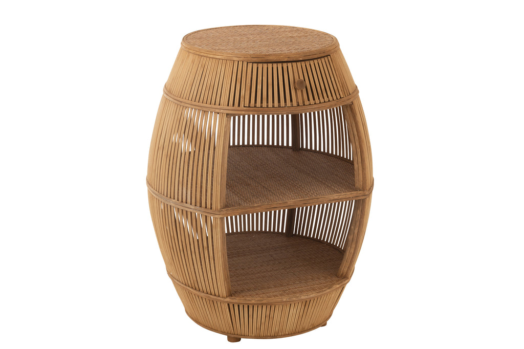 Table Tonneau Rotin/Bambou Naturel - J-LINE