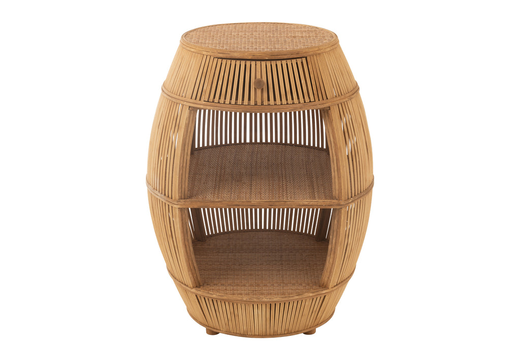 Table Tonneau Rotin/Bambou Naturel - J-LINE