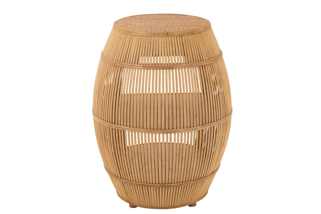 Table Tonneau Rotin/Bambou Naturel - J-LINE