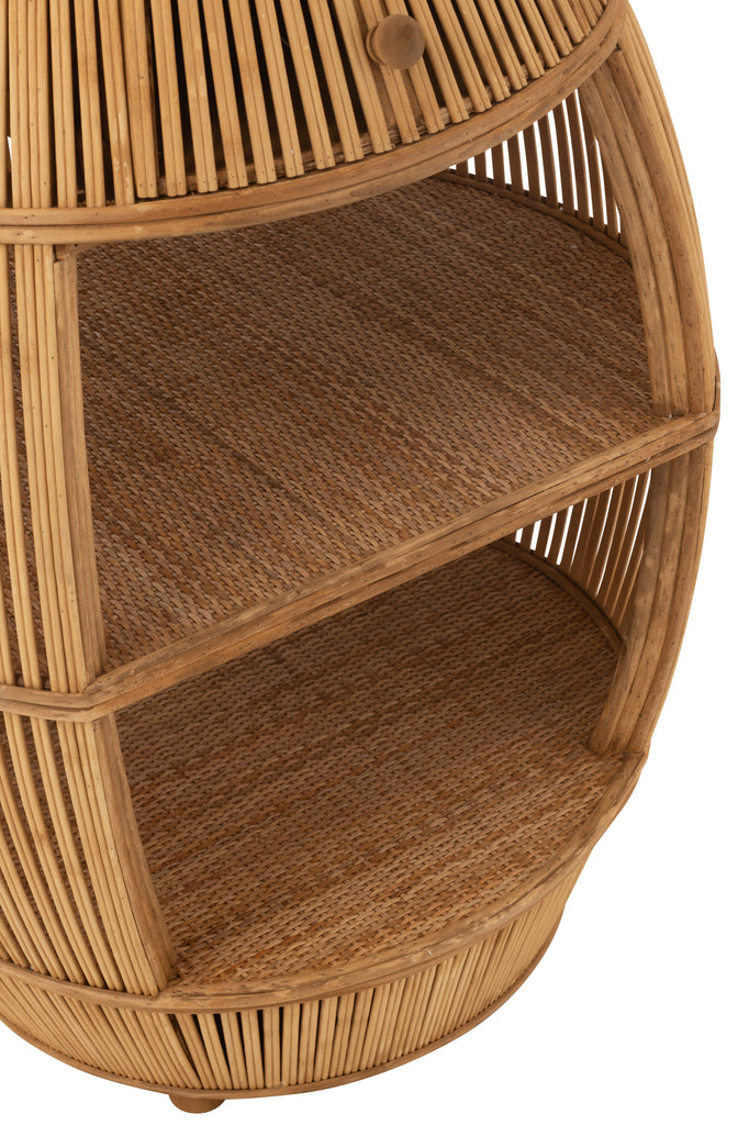 Table Tonneau Rotin/Bambou Naturel - J-LINE