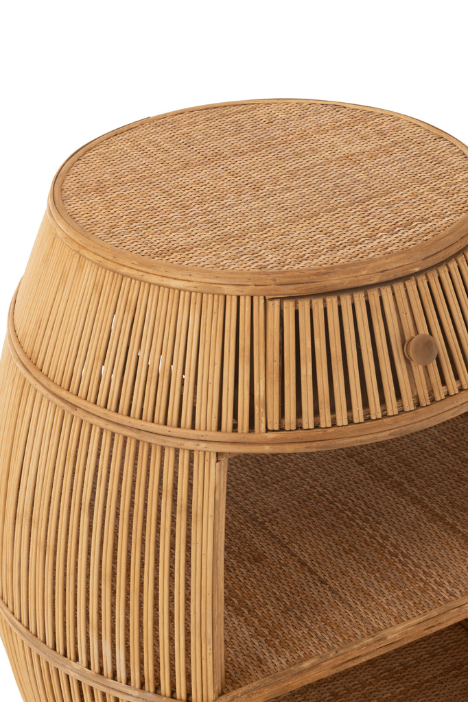 Table Tonneau Rotin/Bambou Naturel - J-LINE