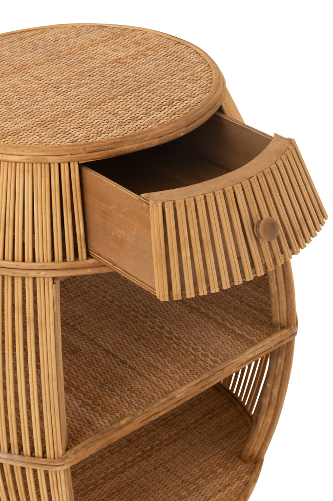 Table Tonneau Rotin/Bambou Naturel - J-LINE
