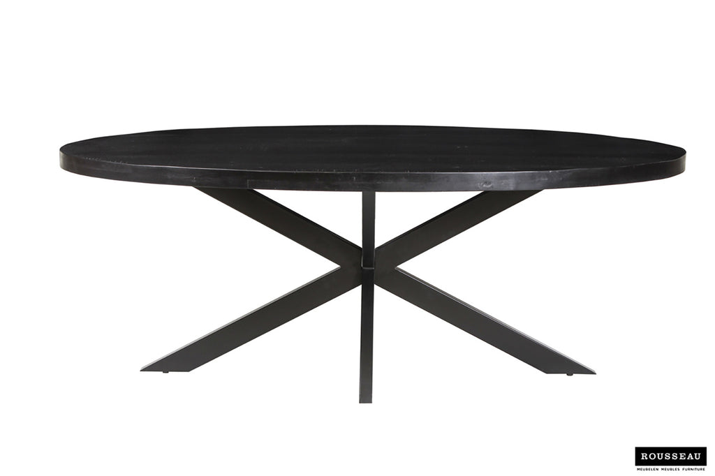 Tafel 'Alexa' 200 cm Ovaal Mango zwart RS