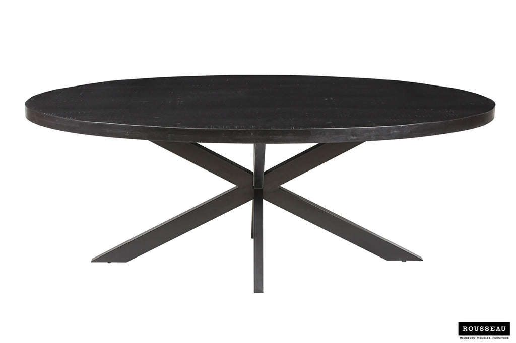 Tafel 'Alexa' 200 cm Ovaal Mango zwart RS