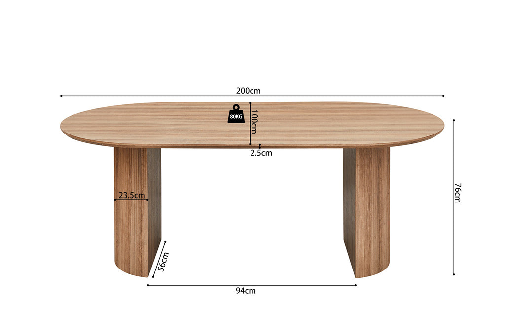 Tafel 'Lagos' 200 cm Ovaal Decor Oude eik RS