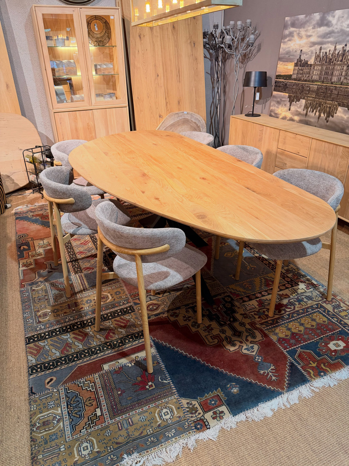 Table en chêne sur pied araignée en métal à prix cassé ! - PROMO DE FIN D’ANNÉE