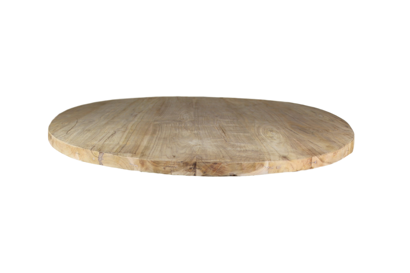 Tafelblad ovaal - 220x110 cm - blank - teak