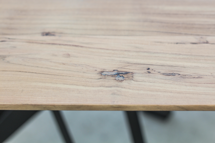 Tafelblad Zurich rechthoekig - 200x100x3,8 - Naturel - Zwitserse rand - Acaciahout - HSM