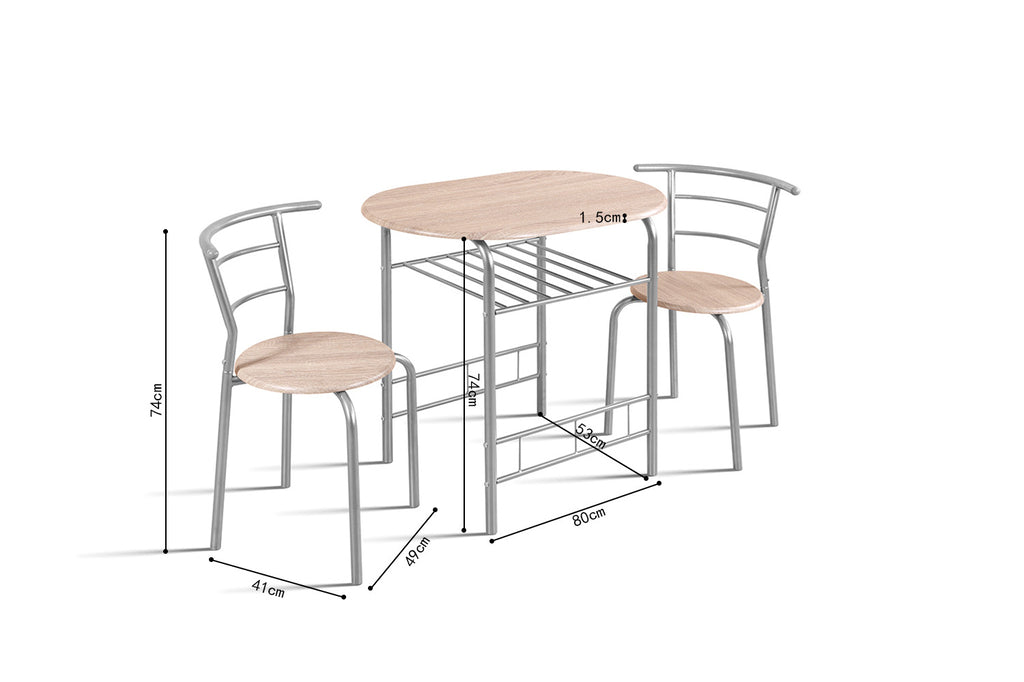 Tafelset 'Adam' grijs metaal - RS