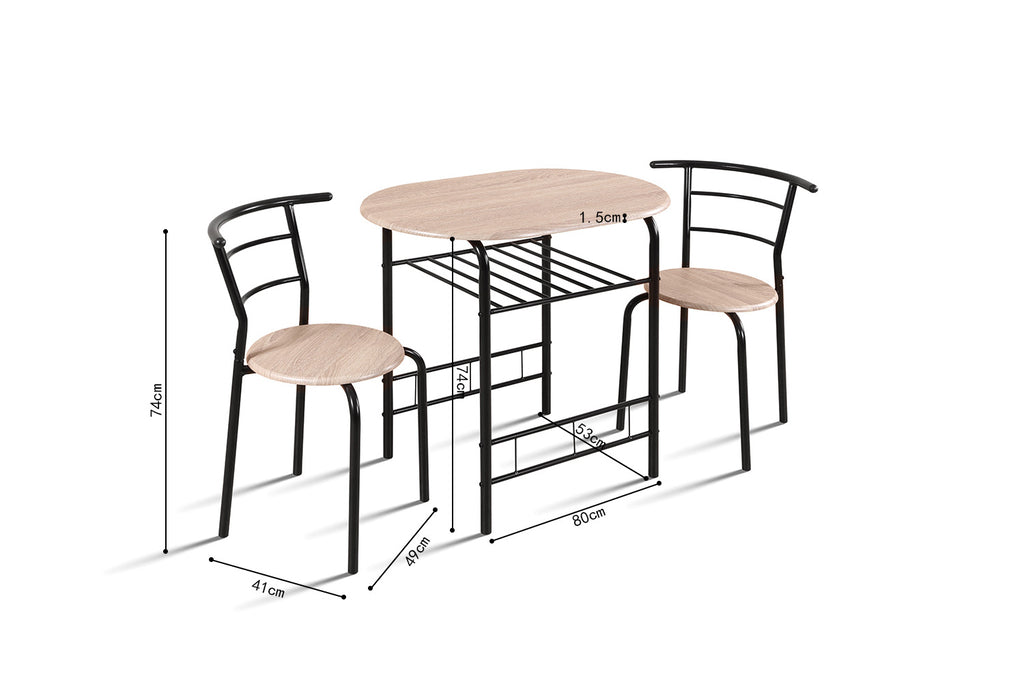 Tafelset 'Adam' Zwart metaal - RS