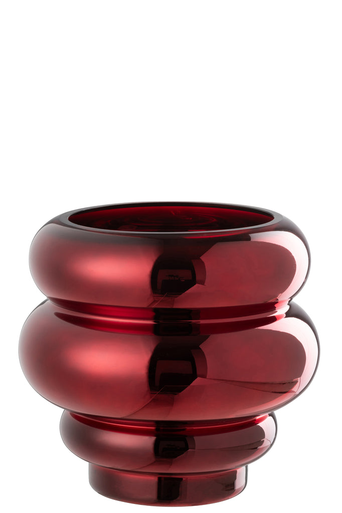 Vase Cléa Verre Rouge Foncé - J-LINE