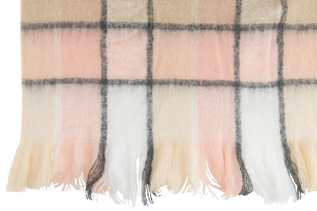 Plaid polyester beige/rose - J-LINE