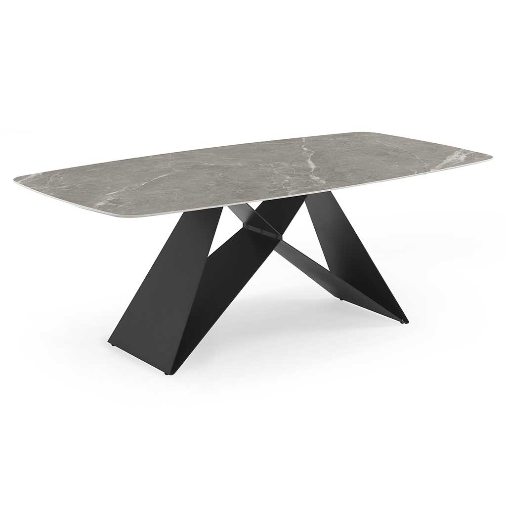 PLATEAU DE TABLE EN PIERRE FRITTÉE GRIS-200X100-MDL