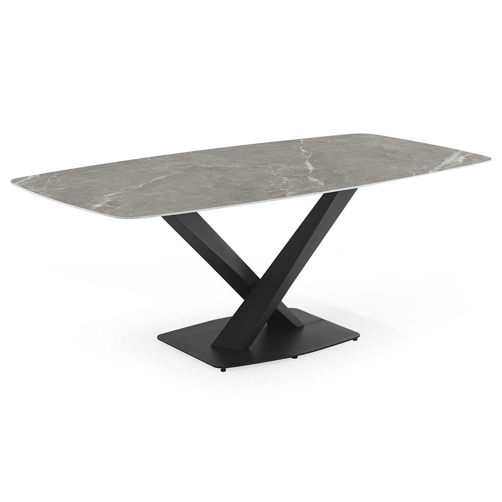PLATEAU DE TABLE EN PIERRE FRITTÉE GRIS-200X100-MDL