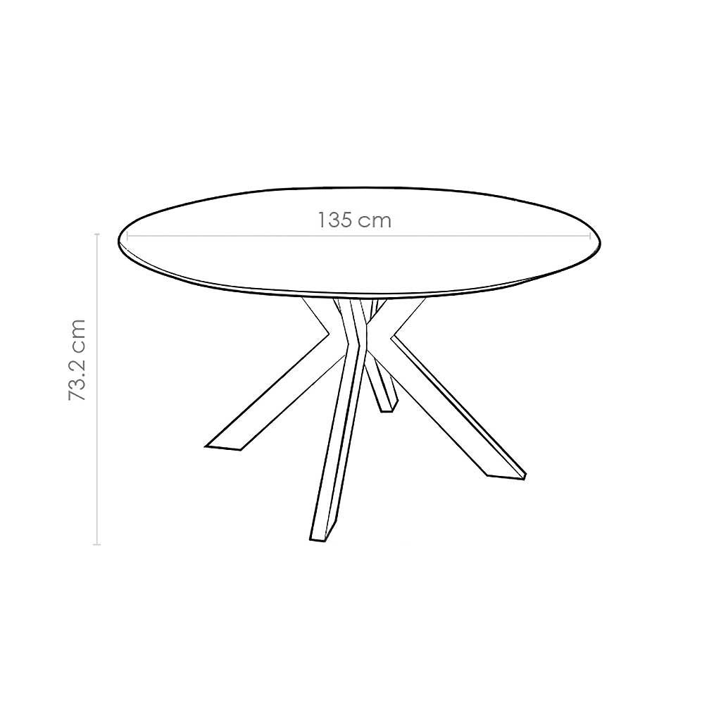 TAFELTOP GESINTERDE STEEN BEIGE-135X135- MDL