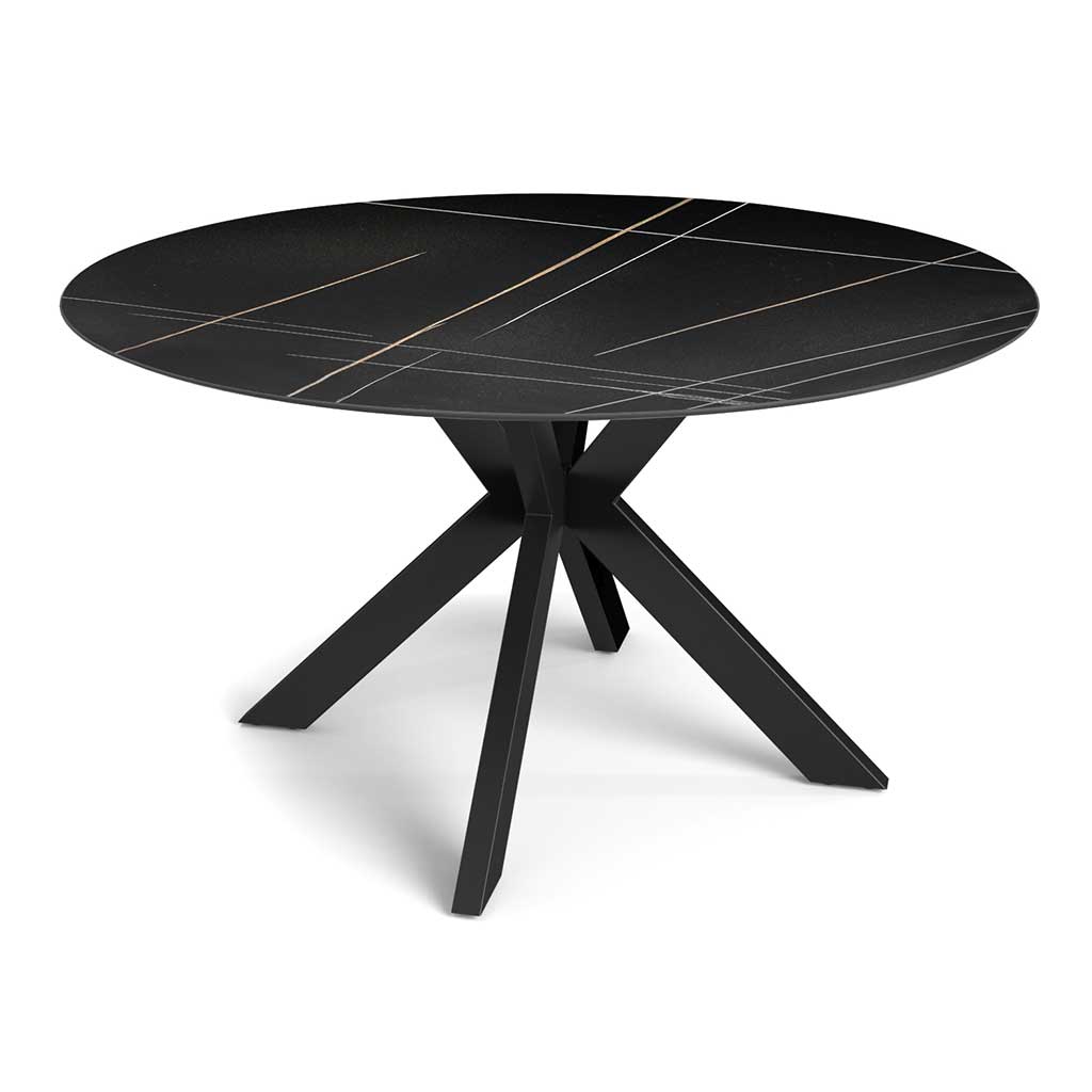 PLATEAU DE TABLE PIERRE FRITTÉ NERO ARTISTIQUE-135X135- MDL