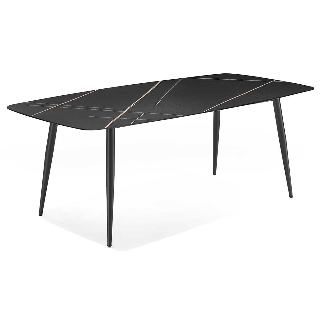 PLATEAU DE TABLE PIERRE FRITTÉ NERO ARTISTIQUE-200X100-MDL