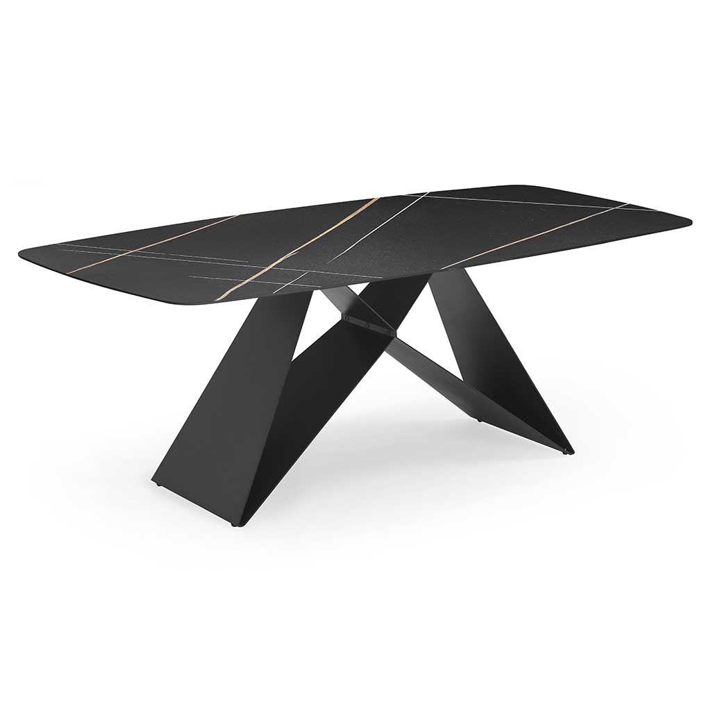 PLATEAU DE TABLE PIERRE FRITTÉ NERO ARTISTIQUE-200X100-MDL