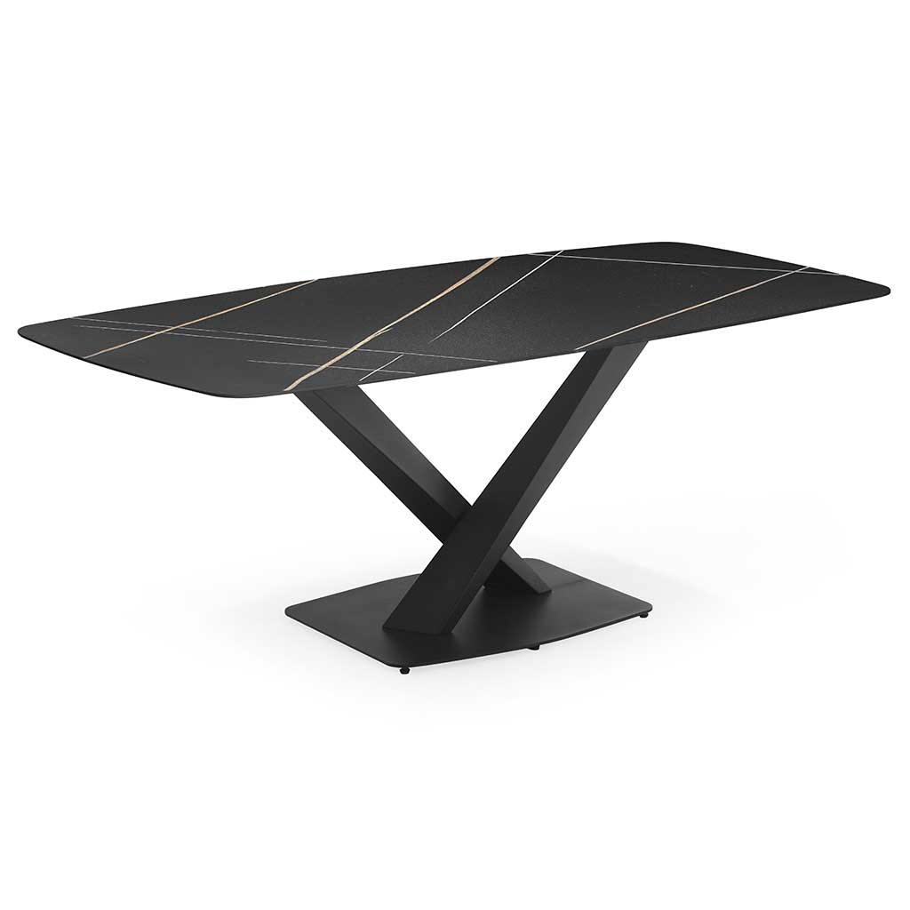 PLATEAU DE TABLE PIERRE FRITTÉ NERO ARTISTIQUE-200X100-MDL