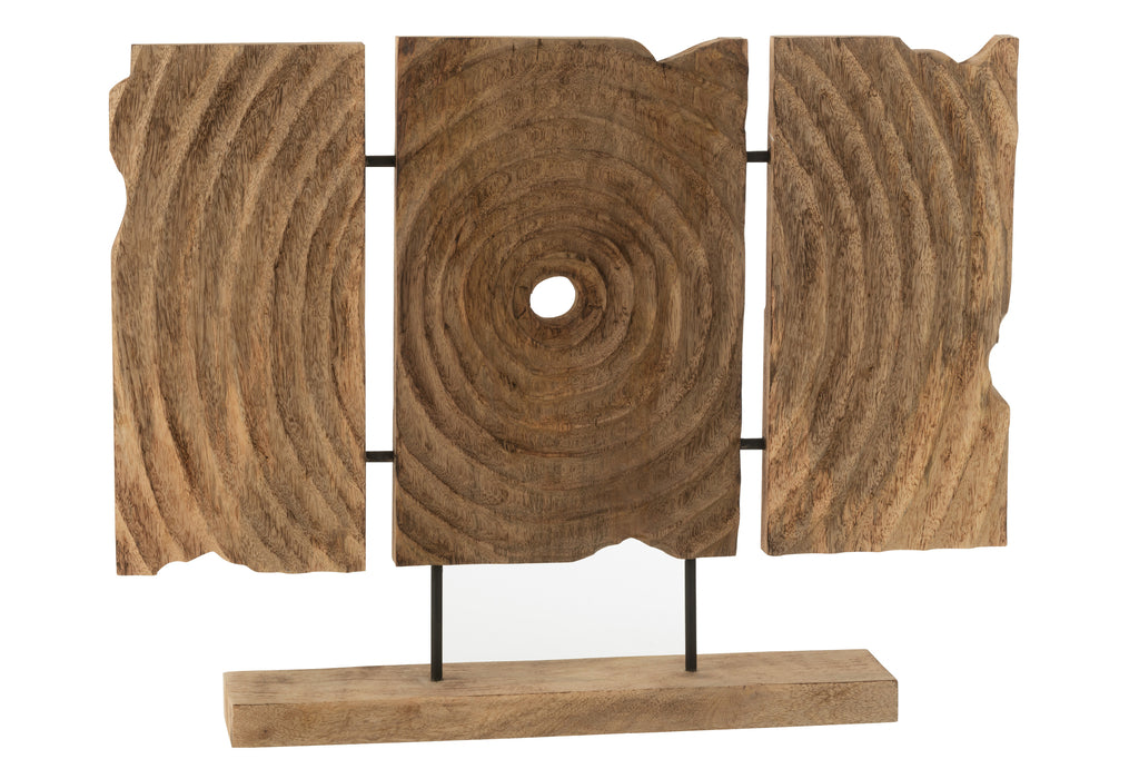 Triptyque sculpté sur bois de manguier standard - J-LINE