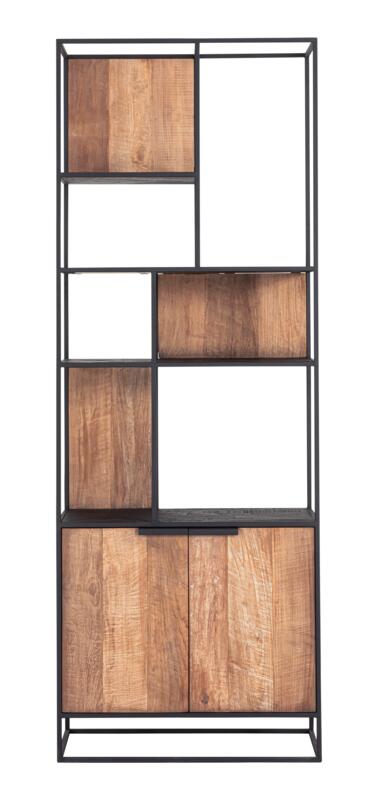 Bibliothèque Cosmo, 2 portes, étagères ouvertes - DTP