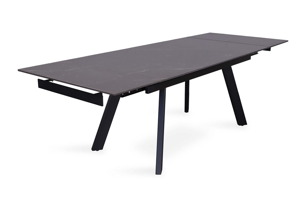 Uitschuifbare tafel 'Hera' 160-240 RH steen zwart RS