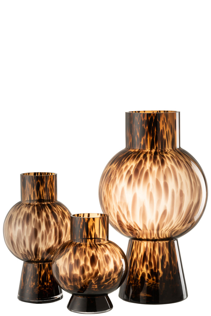 Vase Boule Pointe Verre Marron L J-LINE