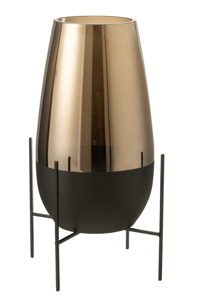 Vase Milan Gl Or/noir J-LINE