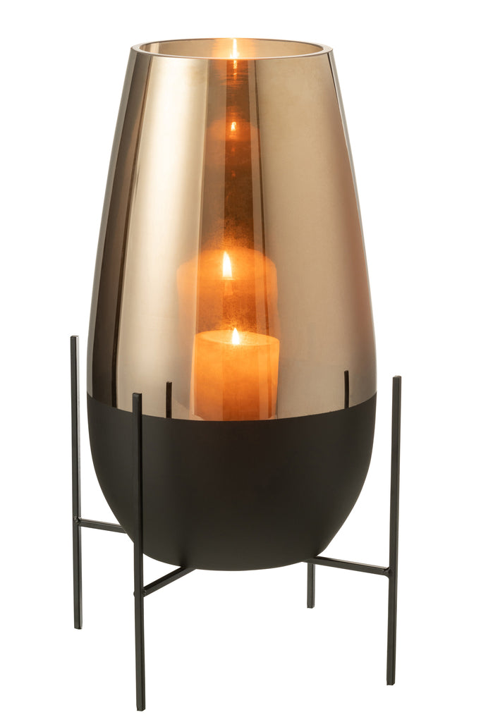 Vase Milan Gl Or/noir J-LINE