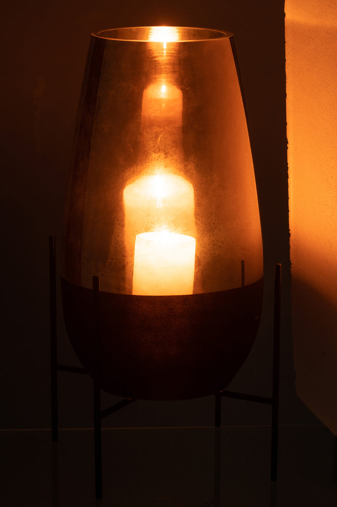 Vase Milan Gl Or/noir J-LINE