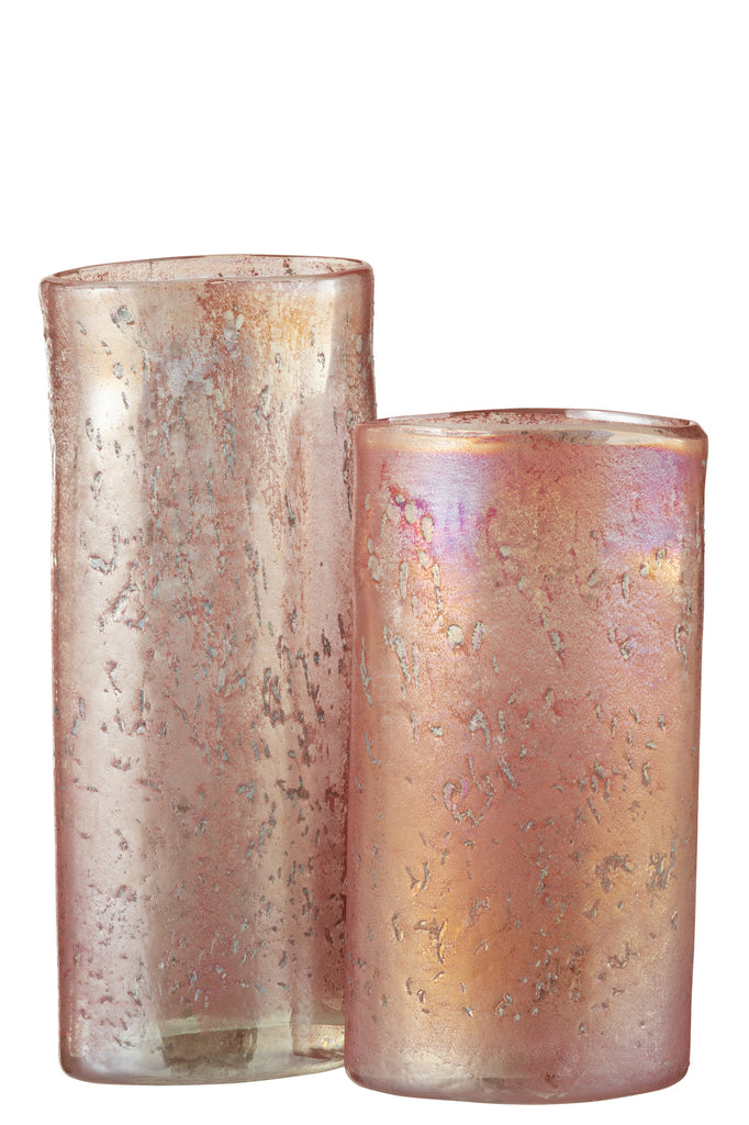 Vaas Ovaal Glas Roze Mix L J-LINE