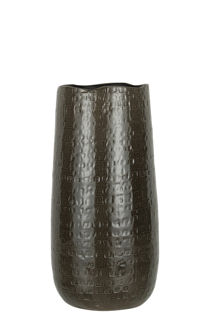 Vase Motif Céramique Gris Foncé S J-LINE