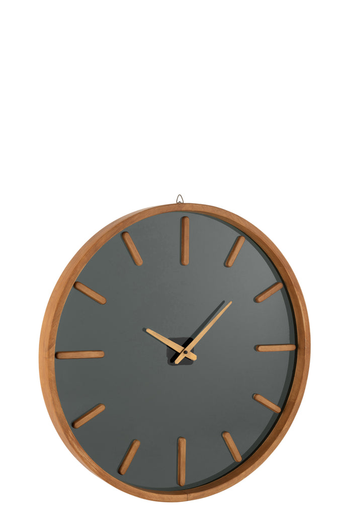Horloge murale bois/verre marron/noir M - J-LINE