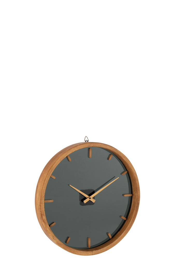 Horloge murale bois/verre marron/noir S - J-LINE