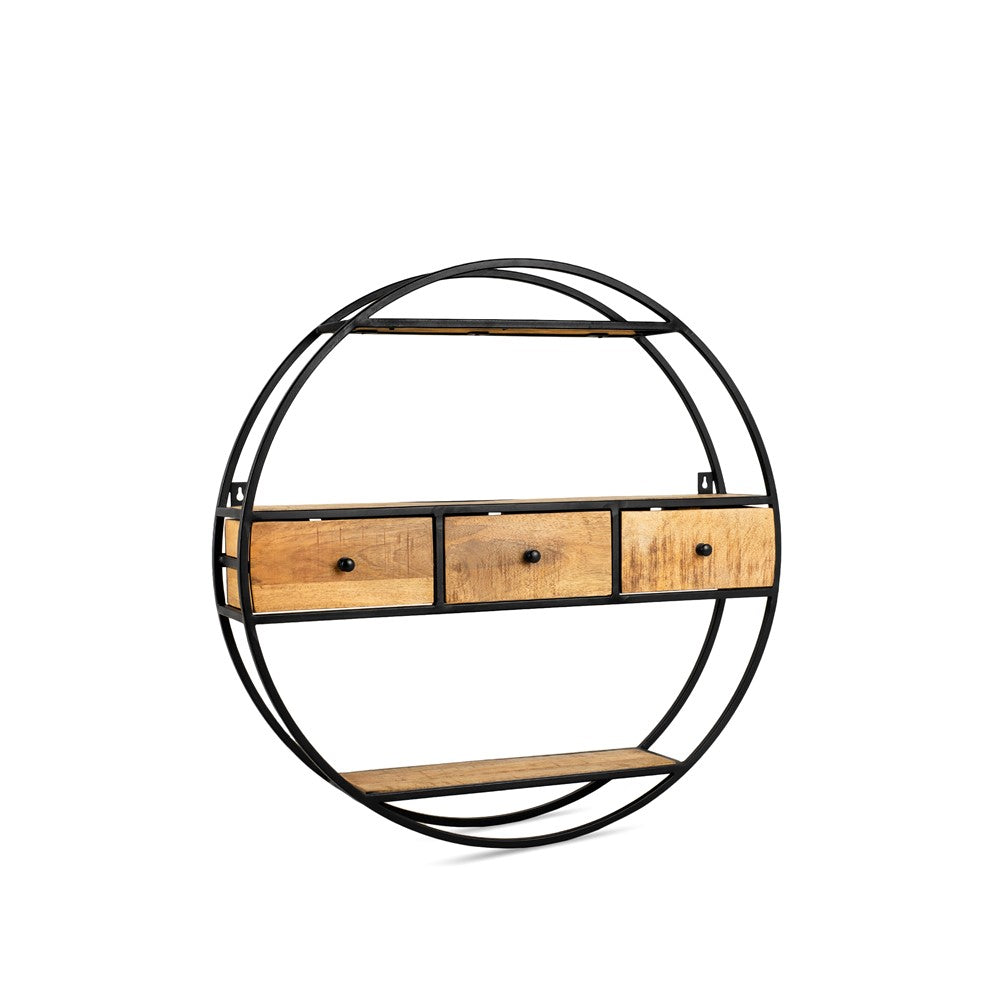 Étagère murale ronde à 3 tiroirs BNO