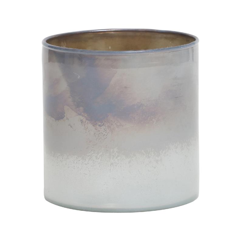 Lova White Glass Antique Tealight Round