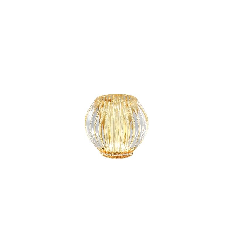 Binx Glass Yellow Tealight Round Ribbed