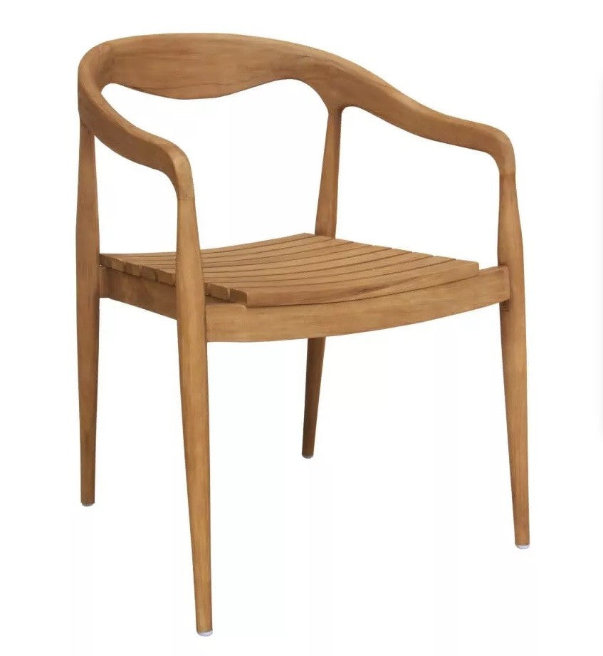 Volhouten stapelstoel Wishbone massief teakhout