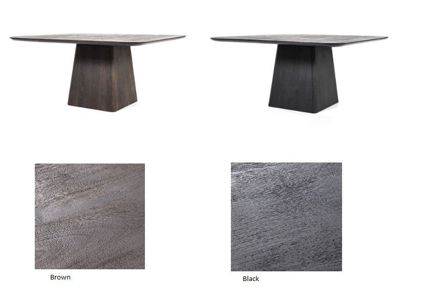 Eettafel Aron vierkant zwart of bruin