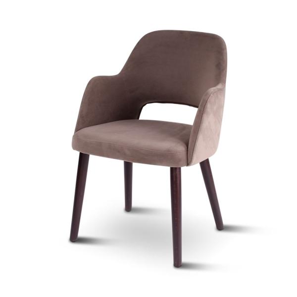 armstoel Eva.DC ronde houten poten